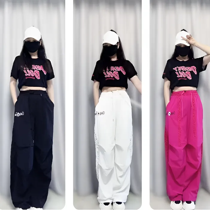 夏季新款510款网格拼接蕾丝速干伞兵裤