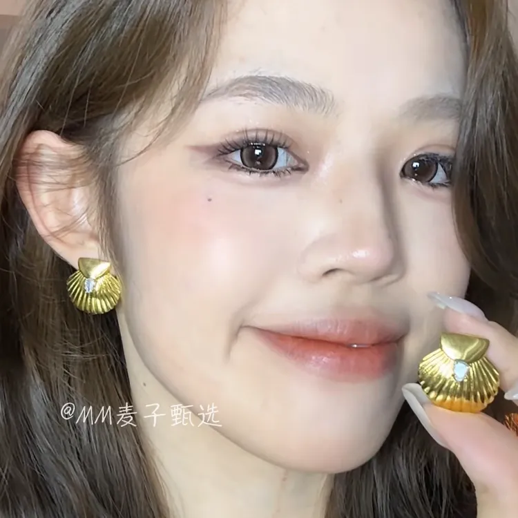 铜合金锆石耳饰 欧美耳钉轻奢铜镶锆石海洋系列耳钉小众时尚高级