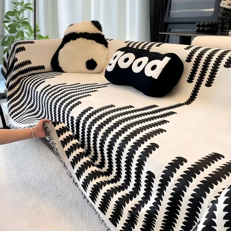 秋冬北欧简约高级感四季通用沙发盖布雪尼尔防猫抓沙发巾沙发套毯