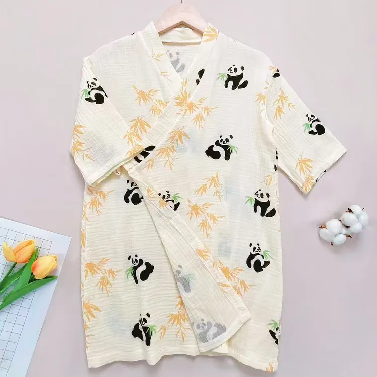 儿童睡衣夏季薄款浴巾浴袍A类100%全棉睡袍空调服宝宝卡通家居服