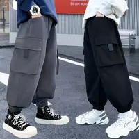 儿童棉质韩版宽松男童运动裤潮流休闲风长裤工装春秋款