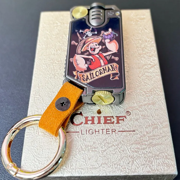 CHIEF/首领时尚打火机双面精致彩绘创意便携点火器男士经典礼品