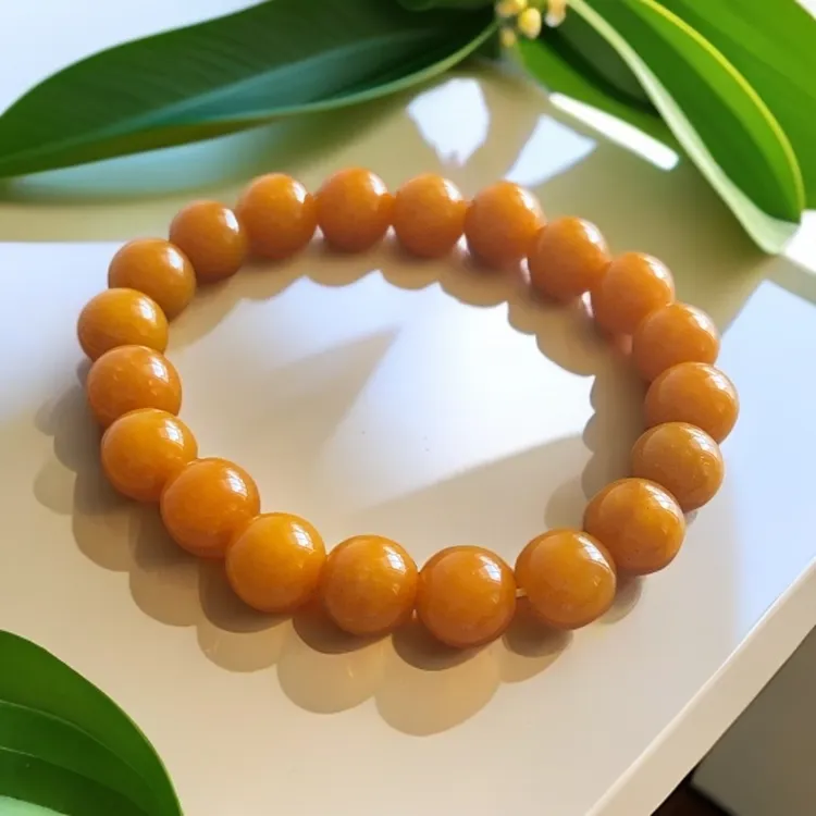 【新品福利】 机油黄显白单圈精品DIY手链时尚百搭简约黄龙圆珠男女手串