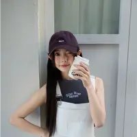 【Mercy】弯檐棒球帽软顶宽松帽子刺绣女鸭舌帽纯色韩版字母帽子