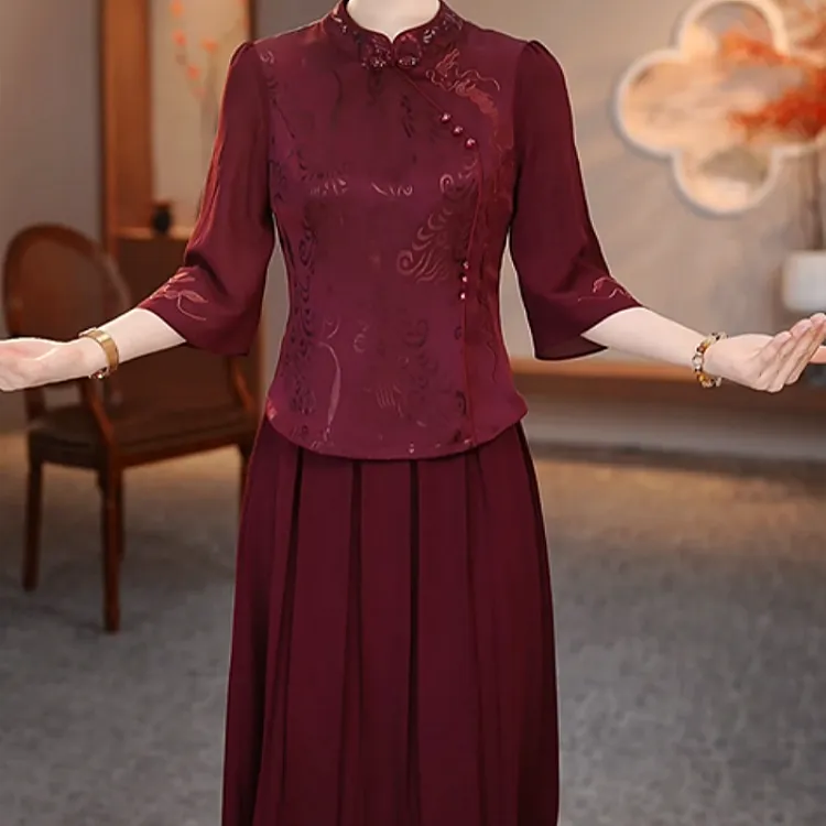 中式国风优雅气质2025夏季新款修身显瘦高端精致贵夫人显瘦连衣裙