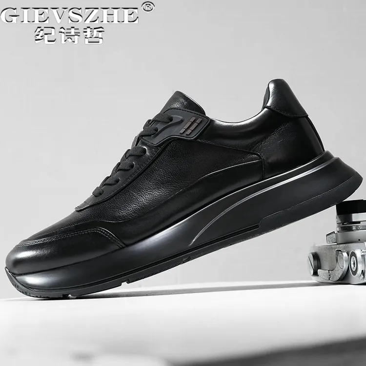 纪诗哲男鞋百搭厚底简约运动鞋男款时尚轻便跑步鞋潮流透气休闲鞋