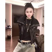 RUYIFASH翻领款皮外套