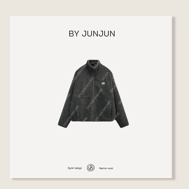BYJUNJUN【雾霾颗粒】摇粒绒外套韩国定制面料舒适保暖上衣