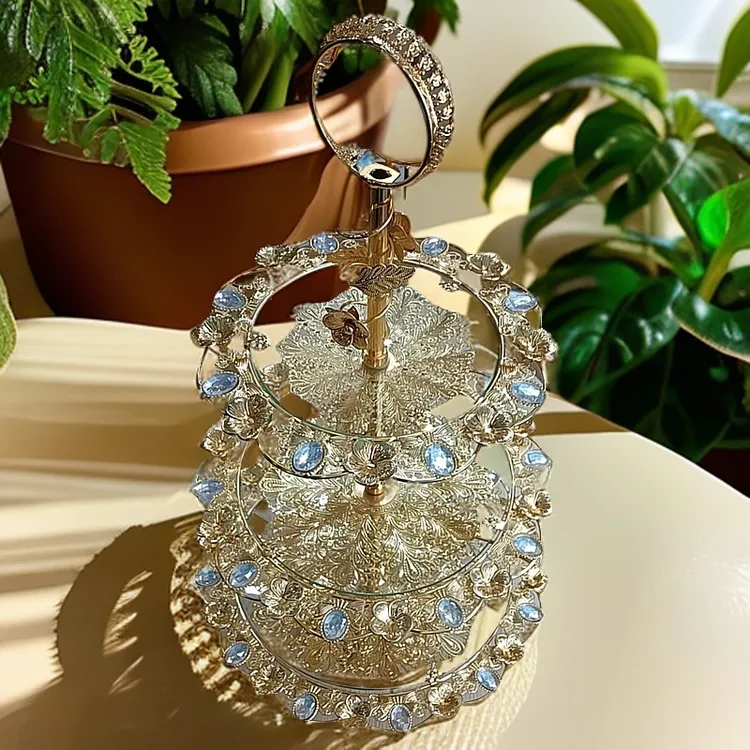 【新疆包邮】高颜值家用三层水果盘玻璃果盘精致点心盘 