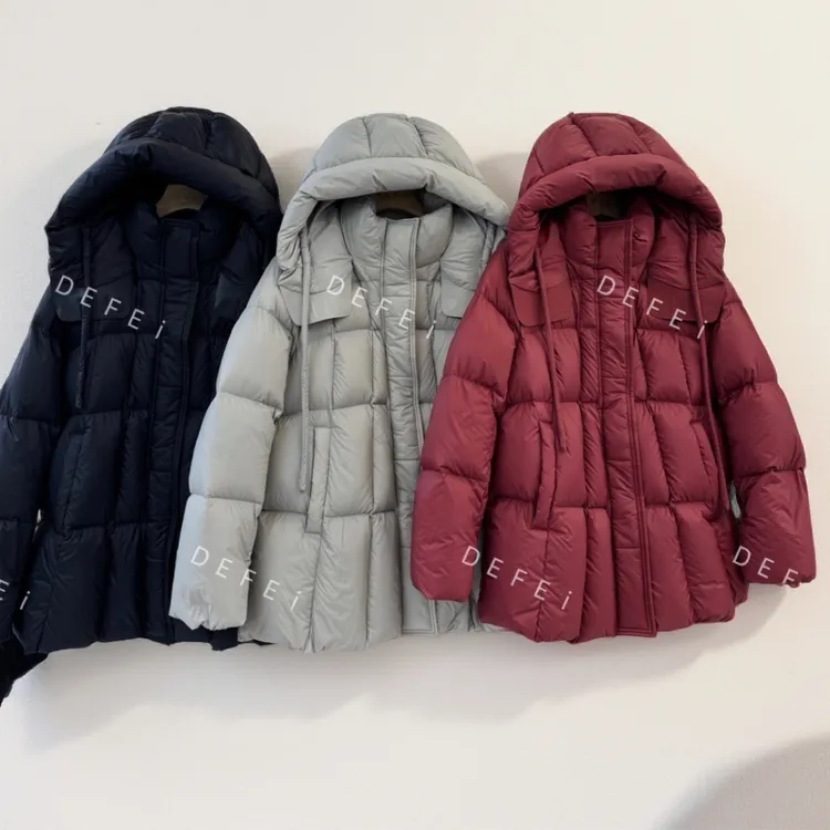 长连帽时尚显瘦保暖气质羽绒服冬季中长款宽松休闲