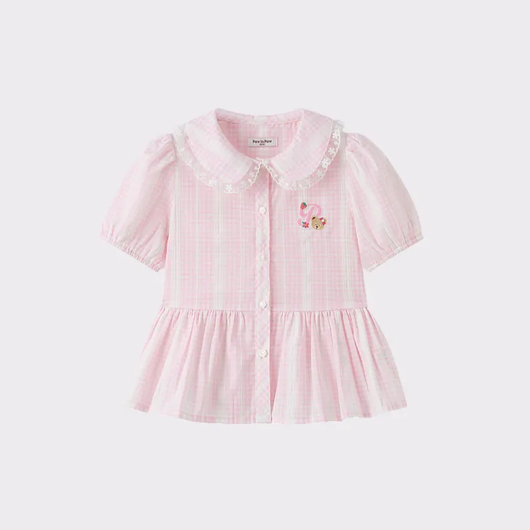 【全棉】PawinPaw卡通小熊衬衣童装26年女童泡泡袖衬衫PCBAG2421M