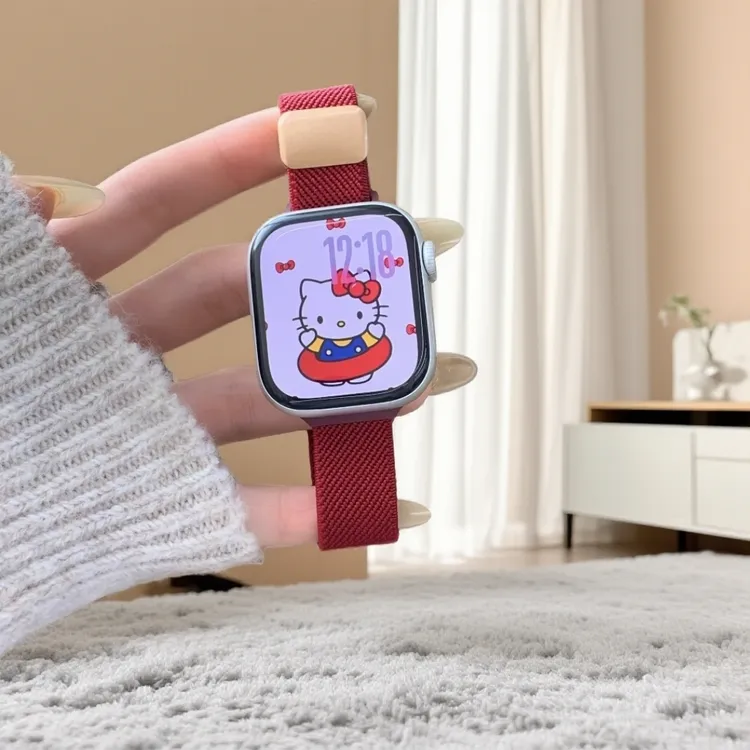 适用苹果S11手表表带iWatch新款尼龙磁吸扣Apple苹果手表表带