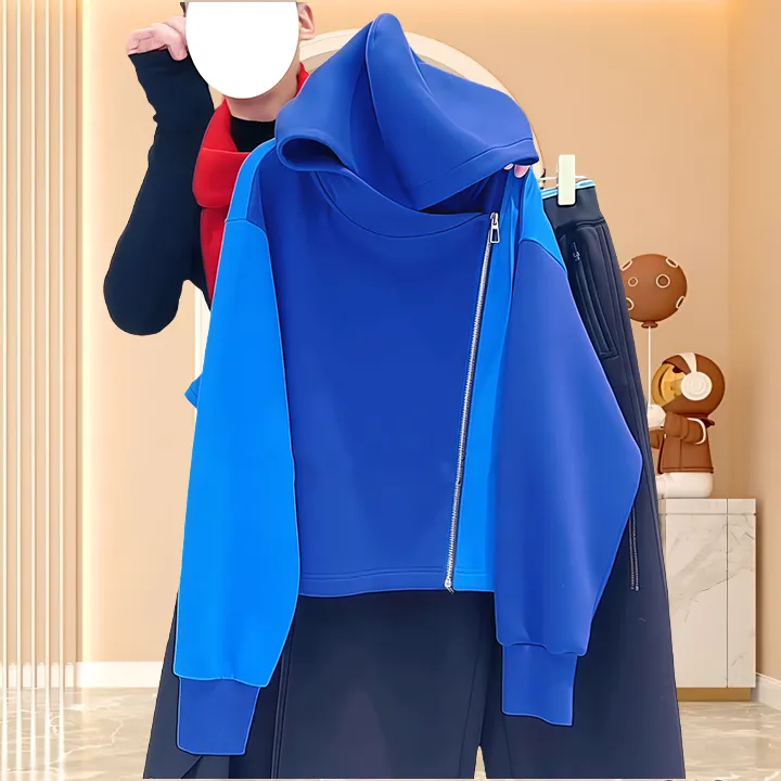 2025秋冬宽松加厚连帽卫衣胖mm显瘦开衫上衣新款时尚洋气百搭女装