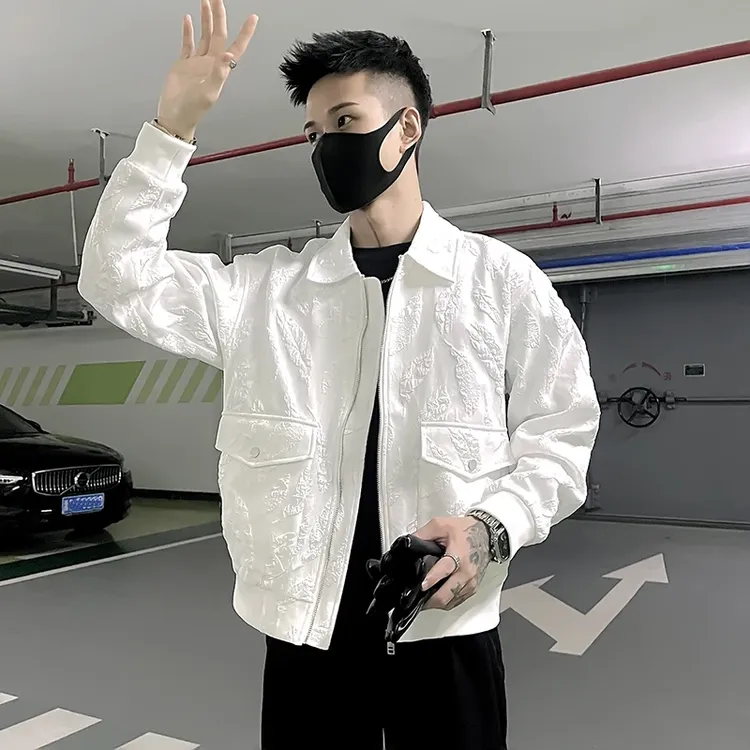 春秋季痞帅工装夹克翻领男时尚潮牌男装2025新款爆款潮流炸街外套