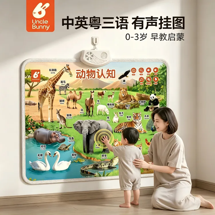 有声早教挂图婴幼儿童启蒙点读发声宝宝看图识物认知场景挂画墙贴商品图