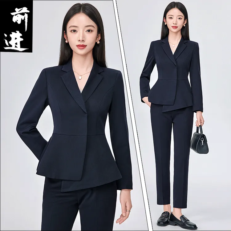 修身显瘦长袖职业西装套装女秋气质女神范职场正装西服套裤两件套