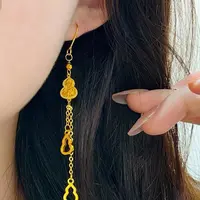 合金耳饰 【碎冰冰葫芦流苏耳钩】