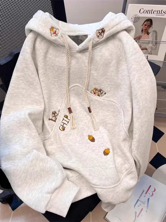 【401-430】高级感美式oversize宽松圆领卫衣时尚