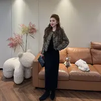 I26 法式温柔小香风编织开衫上衣 EI2602