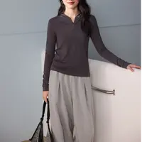 55611-美式帽衫打底肌底衣桑蚕丝免烫不易起球针织衫上衣多色