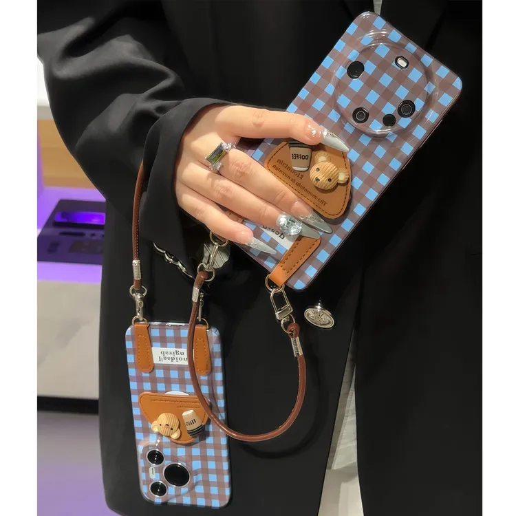 咖啡小熊适用iPhone16Promax手机壳华为oppo红米荣耀vivo菲林硬壳