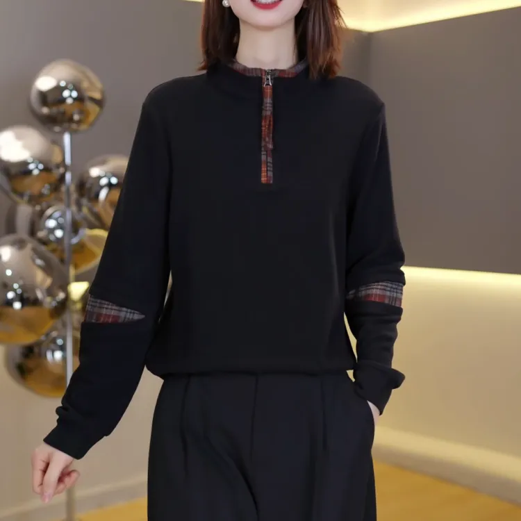 秋冬新款时尚打底衫洋气显瘦百搭内搭加绒上衣LK2508370