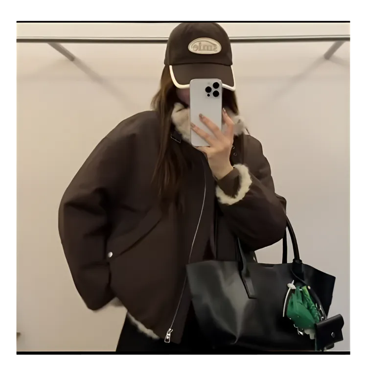 【双面穿】2025冬季宽松休闲仿水貂毛派克服两面穿高端皮草外套女