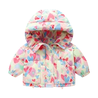 【高充绒量】【粉色爱心三防羽绒外套】婴儿童连体衣服宝宝羽j11