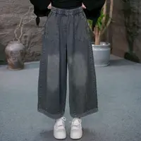 【牛仔裤】秋季复古宽松显瘦女装百搭裤子休闲裤大码女装裤子