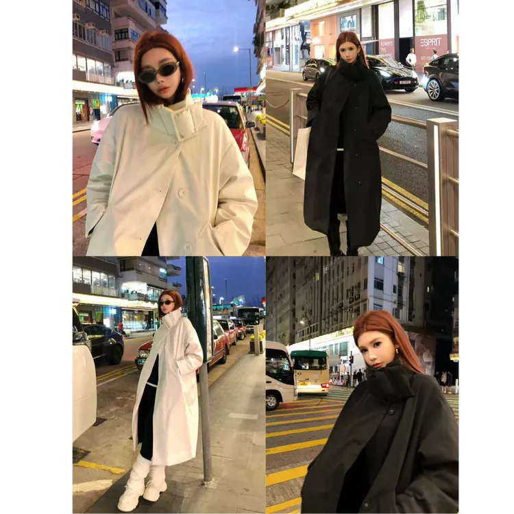 婉君【伦敦街头】新国标90白鸭绒冬季长款风衣羽绒服LWJ25D4C3584