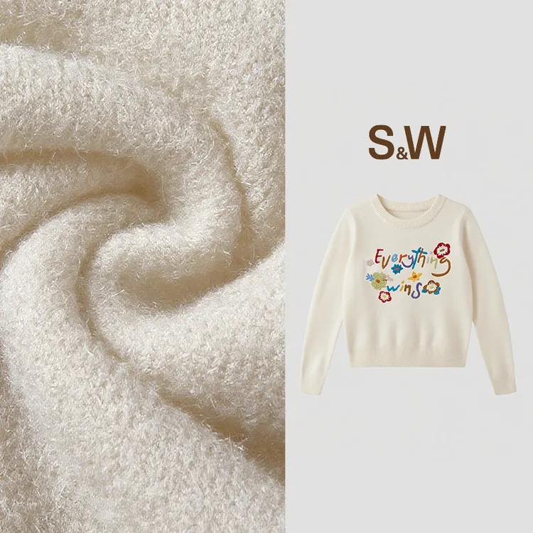 SW速惟圆领刺绣针织打底秋冬休闲百搭时尚潮流上衣4576