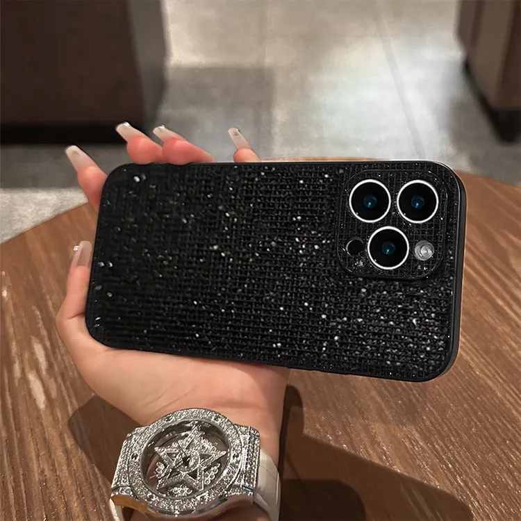飞虎胜高级细闪闪钻适用iPhone16/15promax手机壳13精孔磨砂14套