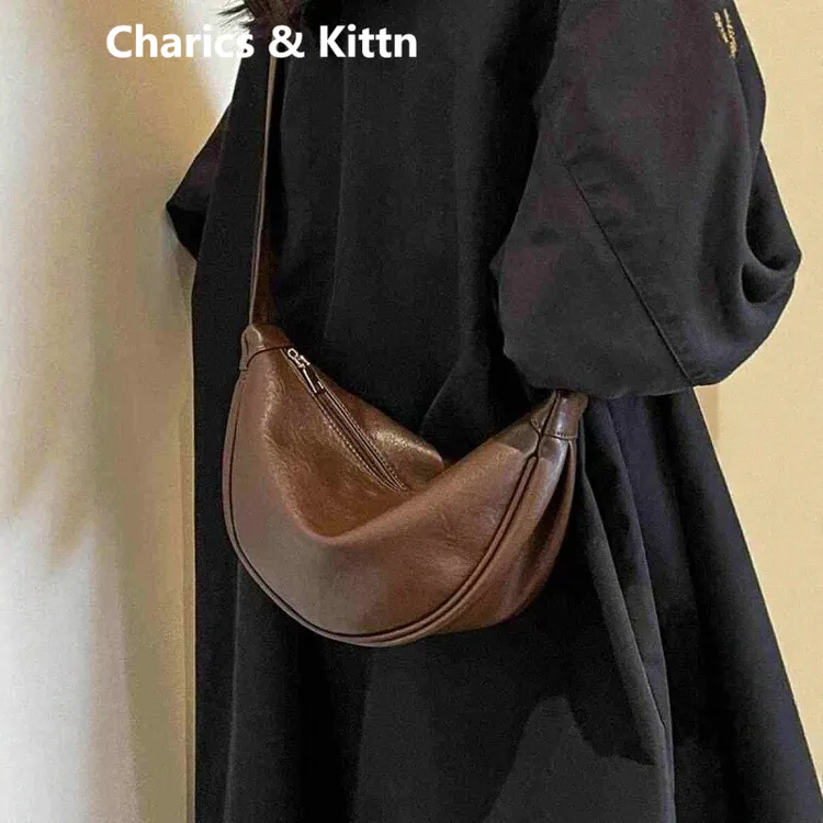 Charics&Kittn真皮包包女式2025新款饺子包爆款单肩包腋下斜挎包