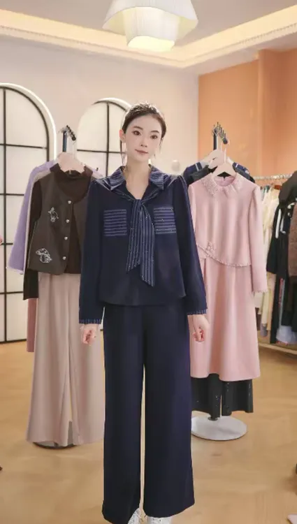 Z8699春秋女士高端时尚两件套洋气百搭宽松套装女