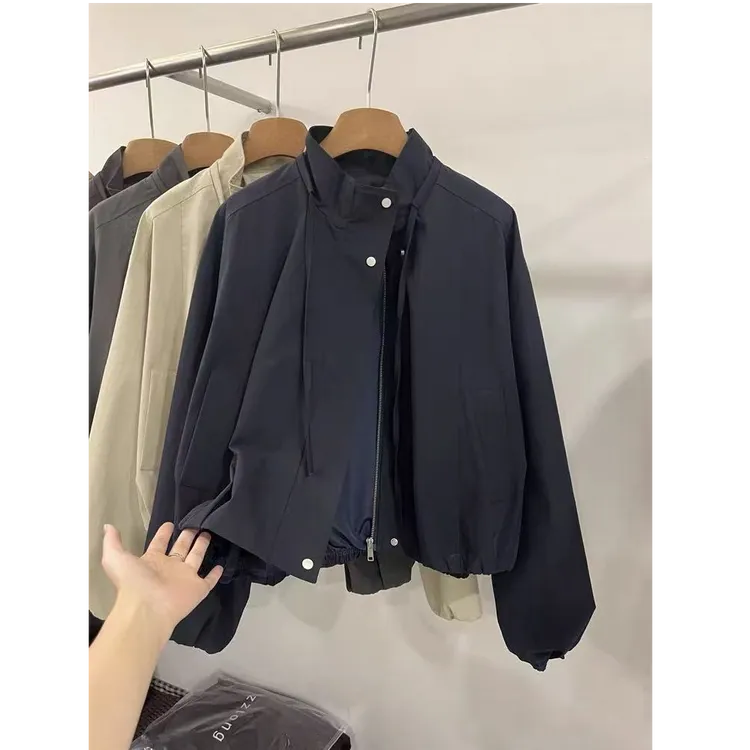 韩系高端轻奢简约小个子短款风衣女2025秋季新款时尚宽松休闲外套