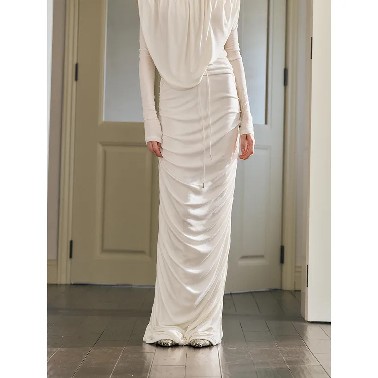 A KIND EGO 可机洗羊毛摇曳褶皱半身裙 K6075