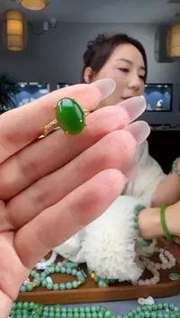 银S925镶嵌戒指和田玉1