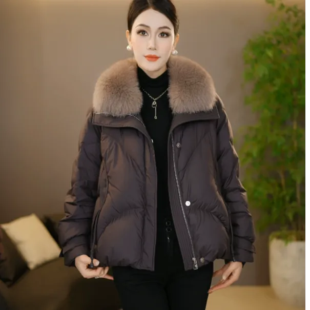 【梨子高定】10时尚气质显瘦减龄百搭鹅绒服狐狸毛