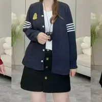 1601-早秋设计感假两件学院风百搭衫