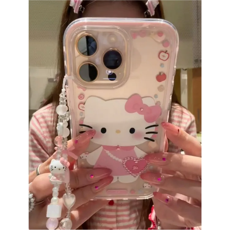背心背包kt猫适用苹果16pro手机壳华为/OPPO/VIVO/小米透明可爱女