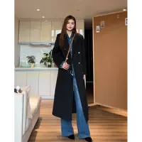 【西西专属】加长高个子加长风防寒原创加厚超长双面绵羊毛超模大衣