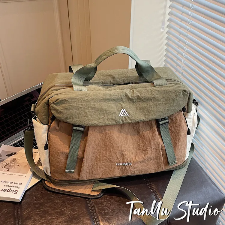 探屿大容量短途出差手提行李包时尚旅游旅行包轻便防水运动健身包