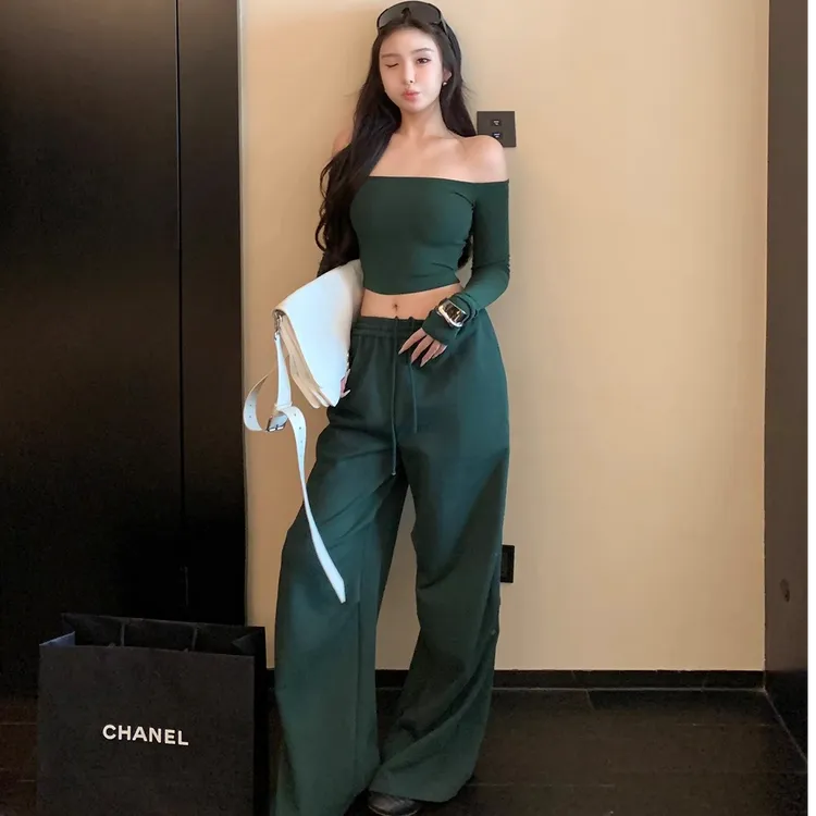 2025春季新款时尚百搭修身T恤气质显瘦洋气休闲一字肩性感上衣