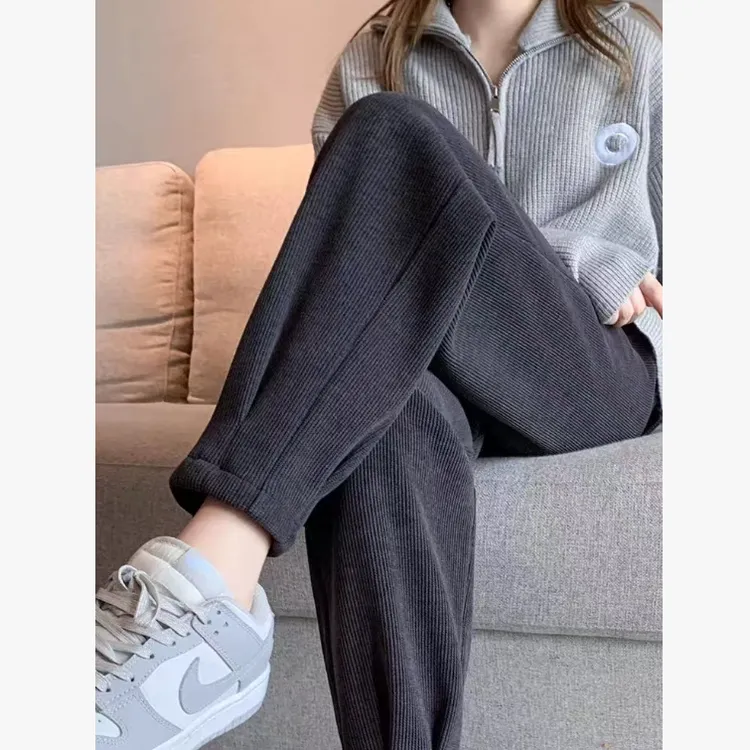  【彤彤家】6058#竖纹加绒萝卜裤L/714