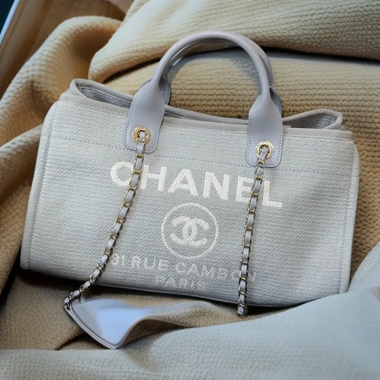 未使用 Chanel/香奈儿 全套 24年 芯片款  22s 蓝色手提沙滩包