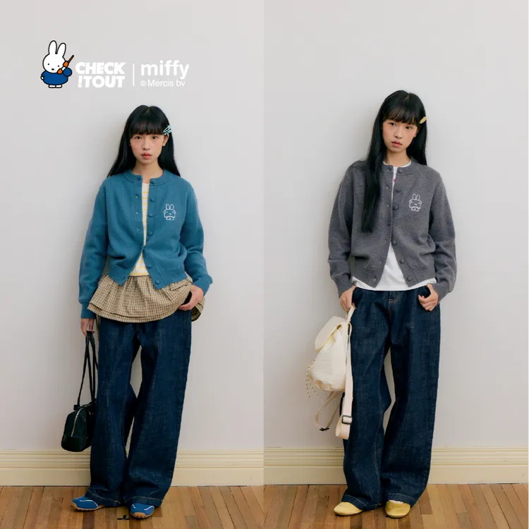 CHECKITOUT米菲联名正版绵绵云开衫毛衣情侣装上衣长袖秋冬2025