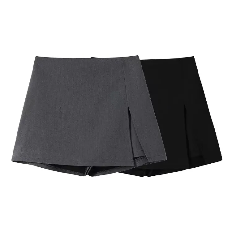 梦娇惜 春季今年流行薄款超短a字短裤裙胖mm高腰显瘦西装短裙女