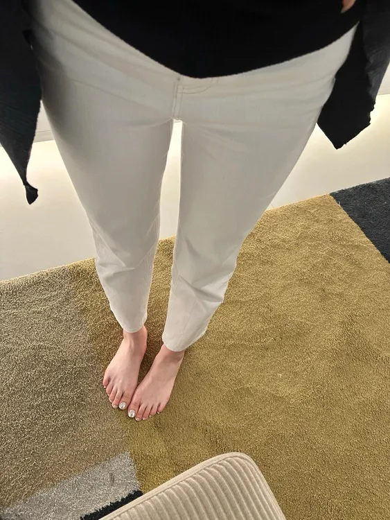 老钱风四面弹烟管高腰牛仔裤竹节棉小脚直筒裤气质极简休闲裤