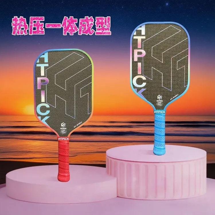 HTPICK热压钛金丝匹克球拍布纹T700碳纤维pickleball高端比赛训练