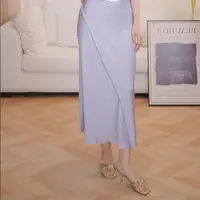 A型优雅风淑女风半身裙外穿休闲夏季ol时尚半身裙紫色JL33381025